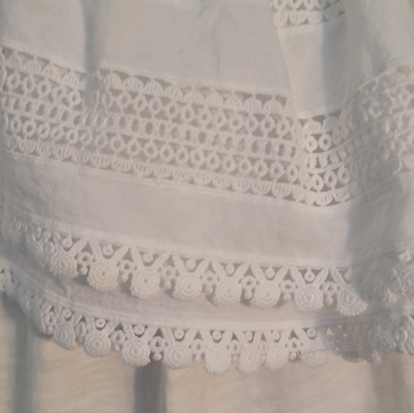 Boden Off-The-Shoulder White Woven Mix Cotton Top - Size 16/18 - Picture 4 of 5